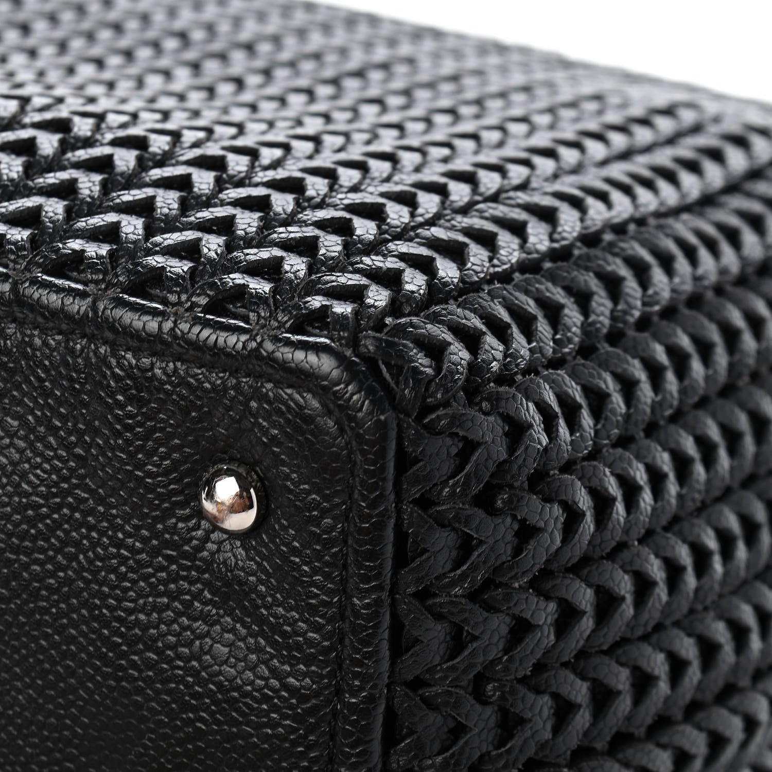 Chanel Calfskin Braided CC Tote Black 9 of 11