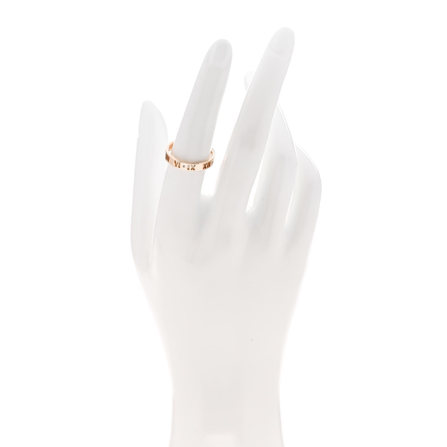 Tiffany 18K Rose Gold Diamond Atlas Pierced Ring 54 7 2 of 5