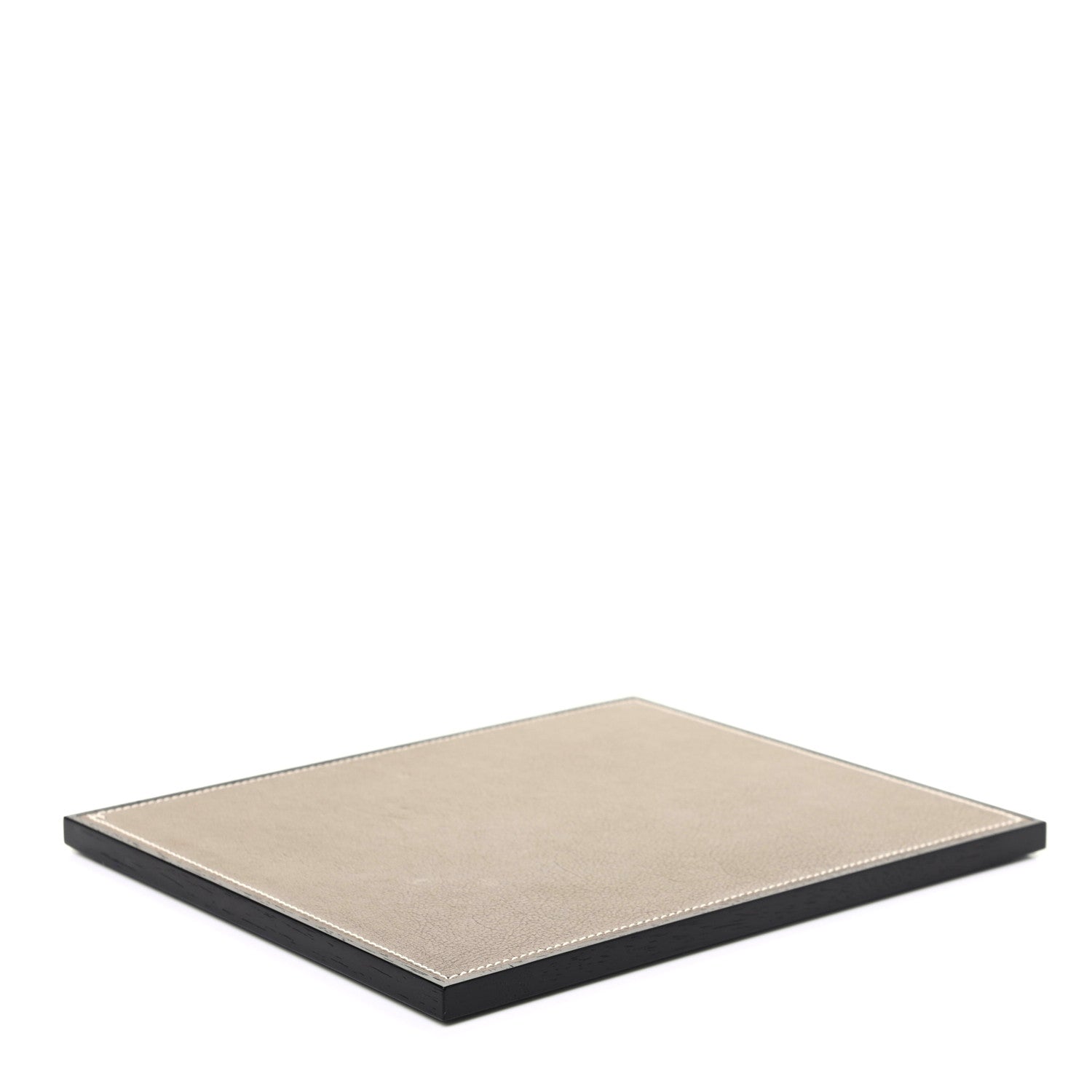 Hermes Mahogany Wood Smooth Taurillon Pleiade Mouse Pad Etoupe 4 of 5