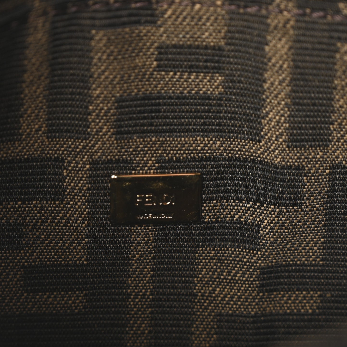 Fabric Jacquard FF 1974 Mini Baguette Tobacco Moro Black