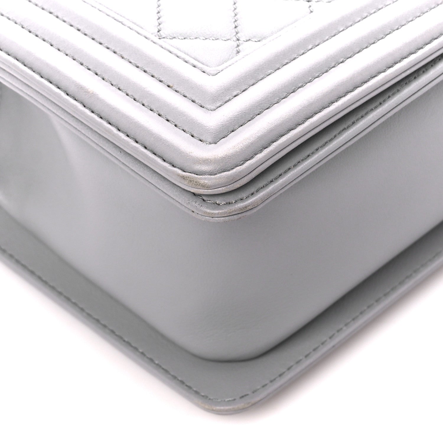 Chanel Lambskin Quilted Medium Boy Flap Grey 9 of 11