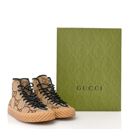 Gucci Monogram Jumbo GG New Lace Papin Mens Tortuga High Top Sneakers 8.5 Ebony Black 10 of 10