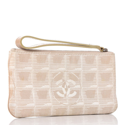 Chanel Nylon Travel Ligne Zip Wristlet Beige 3 of 9