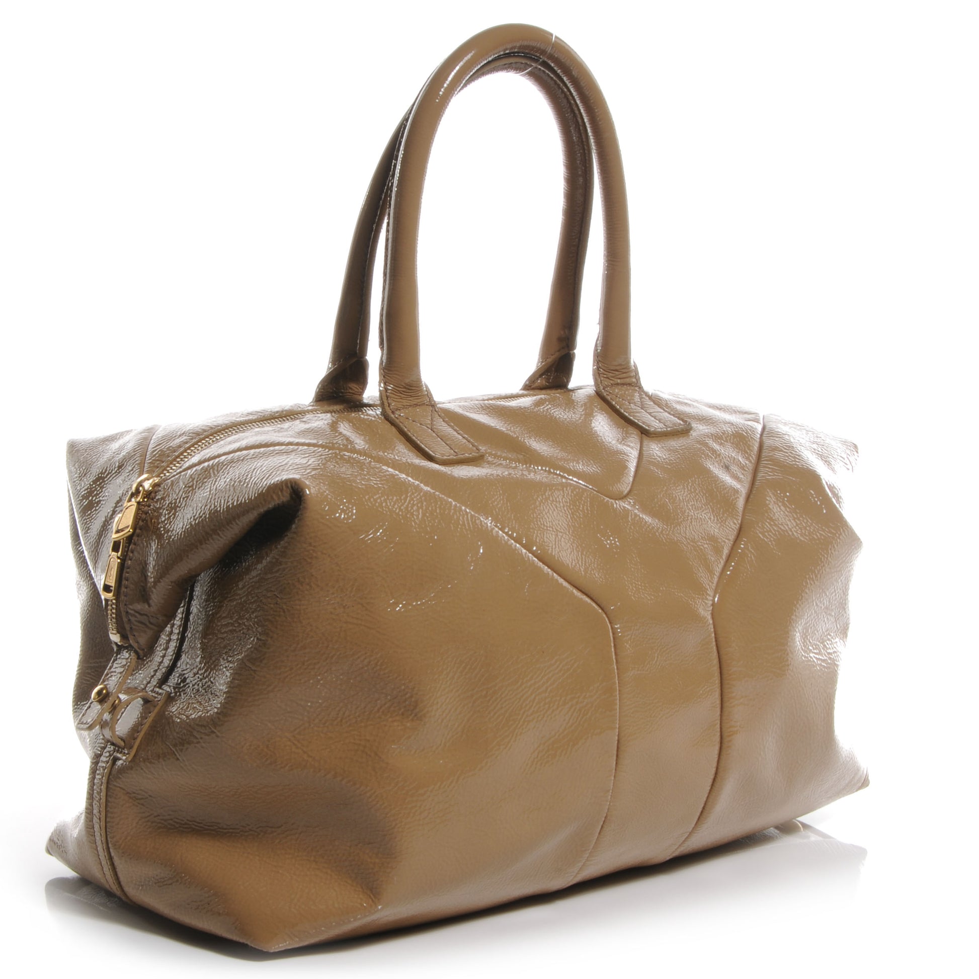 Saint Laurent Patent Medium Easy Sac Y Camel 3 of 9