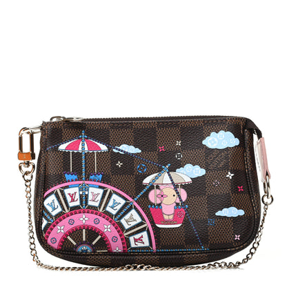 Louis Vuitton Damier Ebene 2020 Christmas Animation Big Wheel Mini Pochette Accessories Rose Ballerine 1 of 8