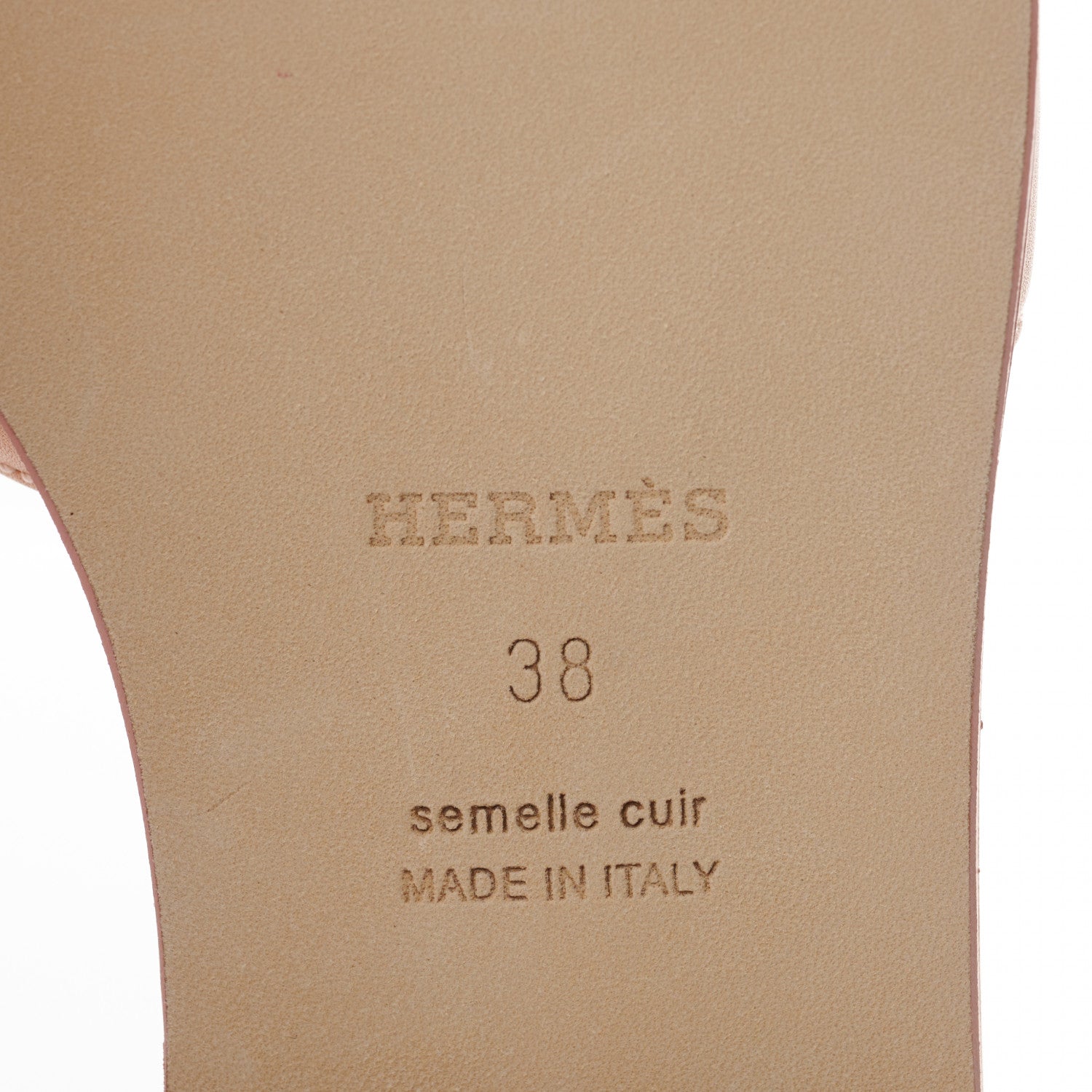 Hermes Box Calfskin Oran Sandals 38 Granit Rose 6 of 7