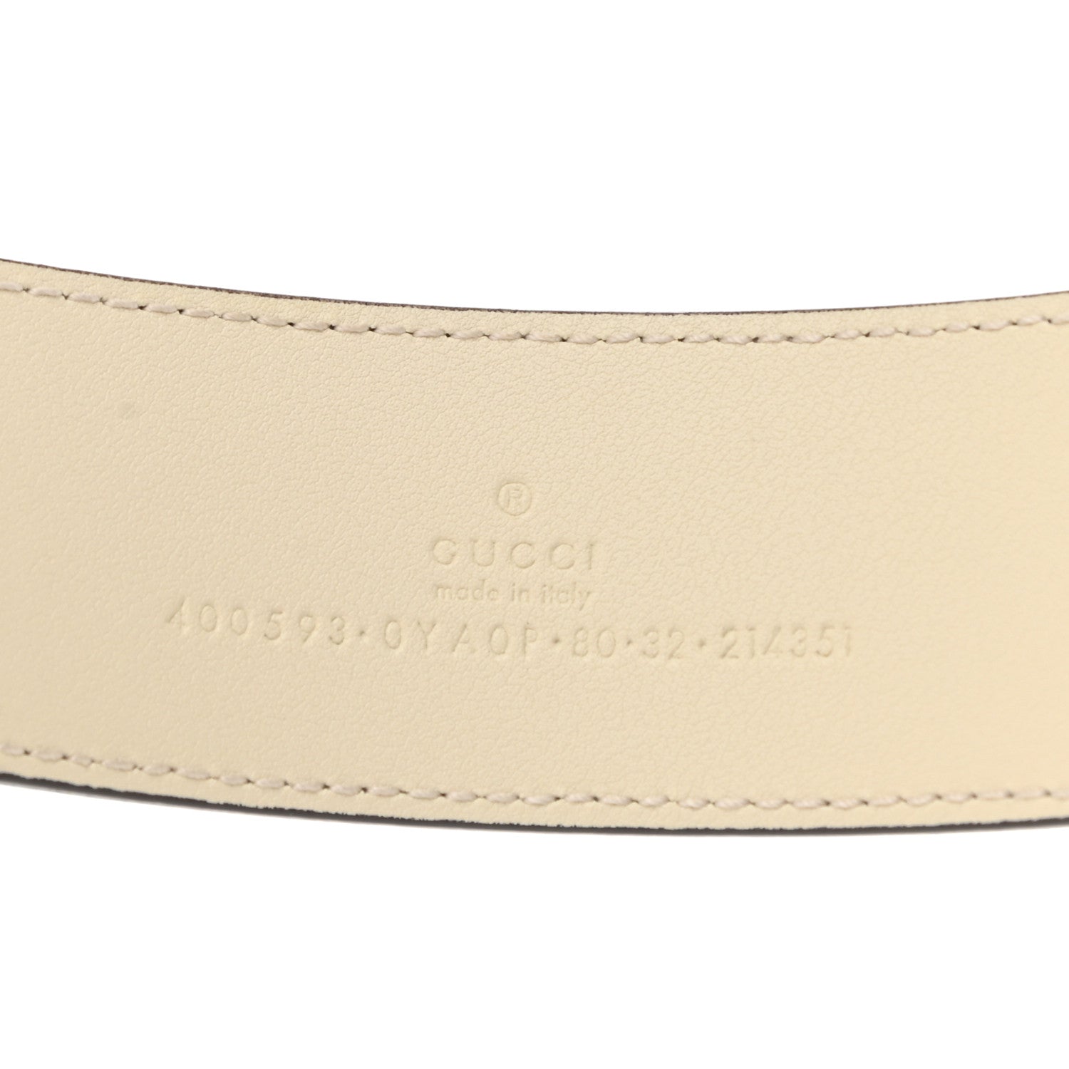 Gucci Plutone Calfskin Palladium Double G 40mm Belt 80 32 Mystic White 3 of 5