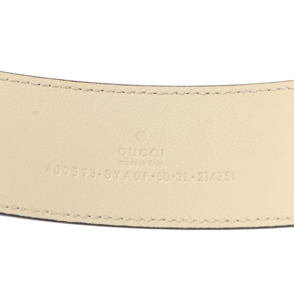 Gucci Plutone Calfskin Palladium Double G 40mm Belt 80 32 Mystic White 3 of 5