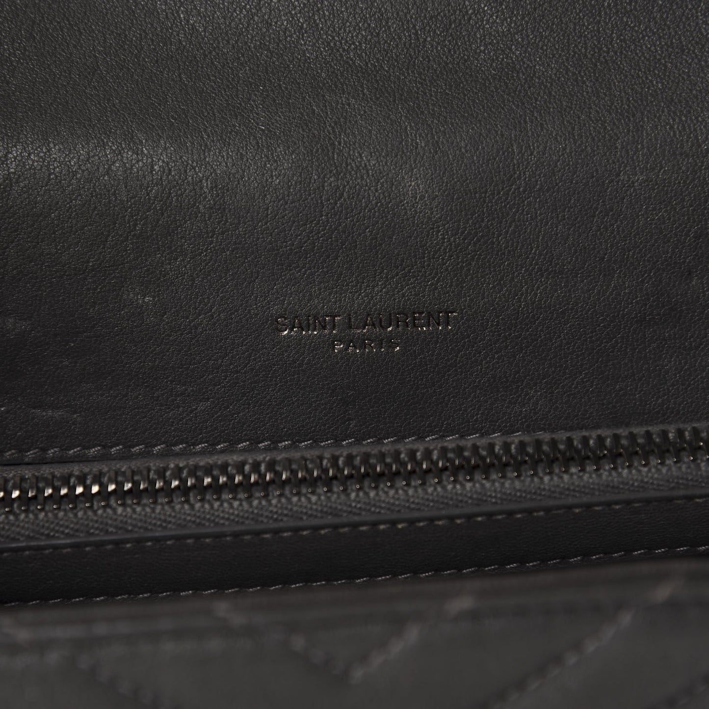 Sheepskin Matelasse Chevron Monogram Medium College Bag Asphalt