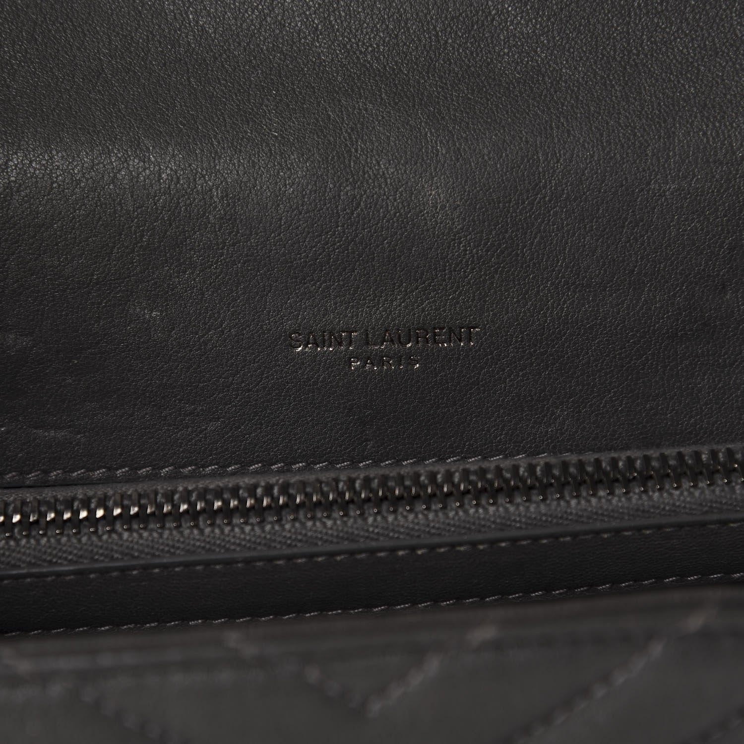 Saint Laurent Sheepskin Matelasse Chevron Monogram Medium College Bag Asphalt 8 of 14