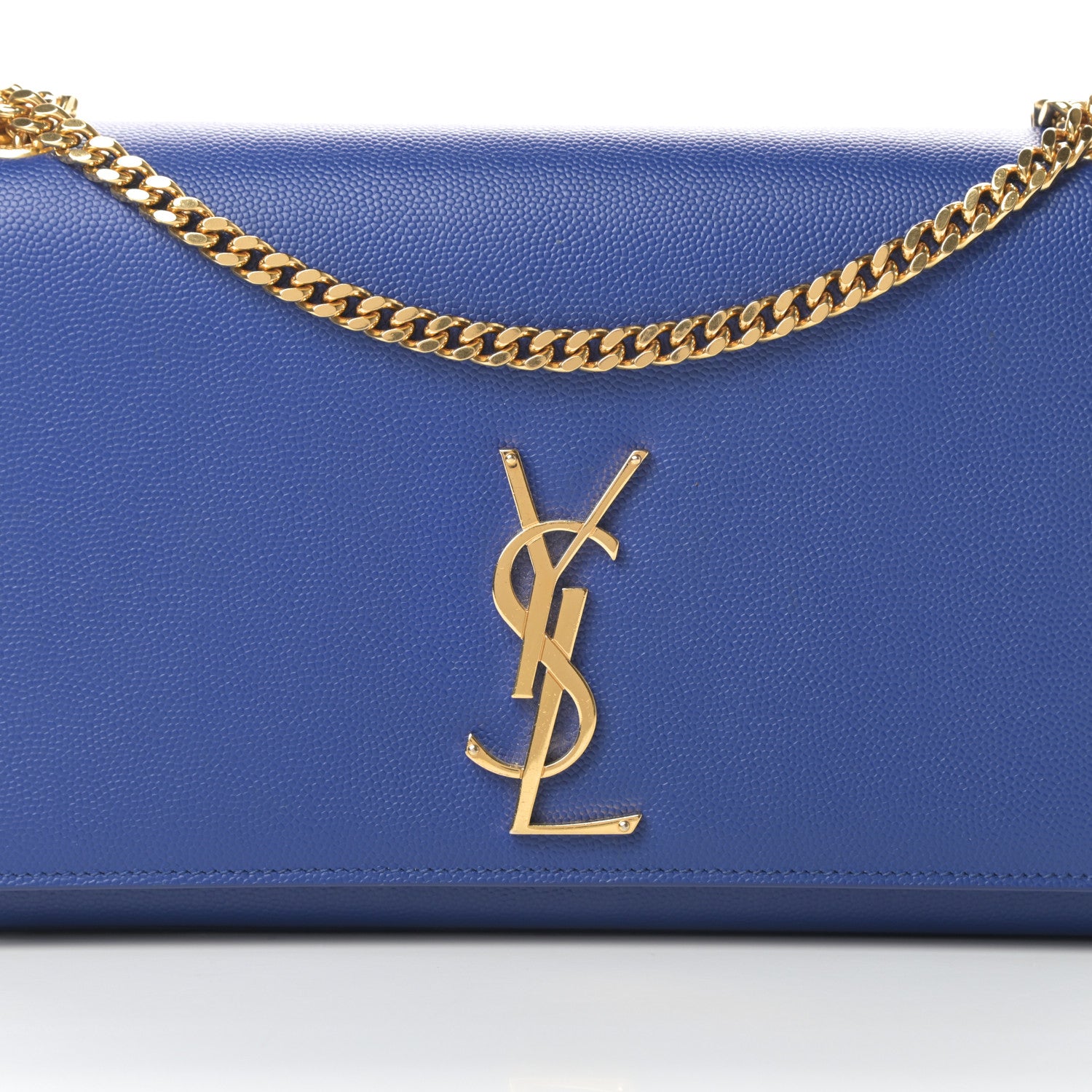 Saint Laurent Grain De Poudre Medium Classic Monogram Kate Satchel Flash Blue 8 of 16