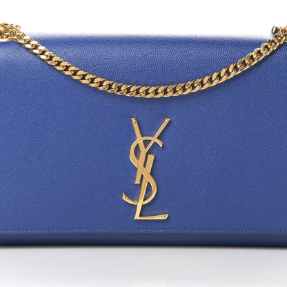 Saint Laurent Grain De Poudre Medium Classic Monogram Kate Satchel Flash Blue 8 of 16