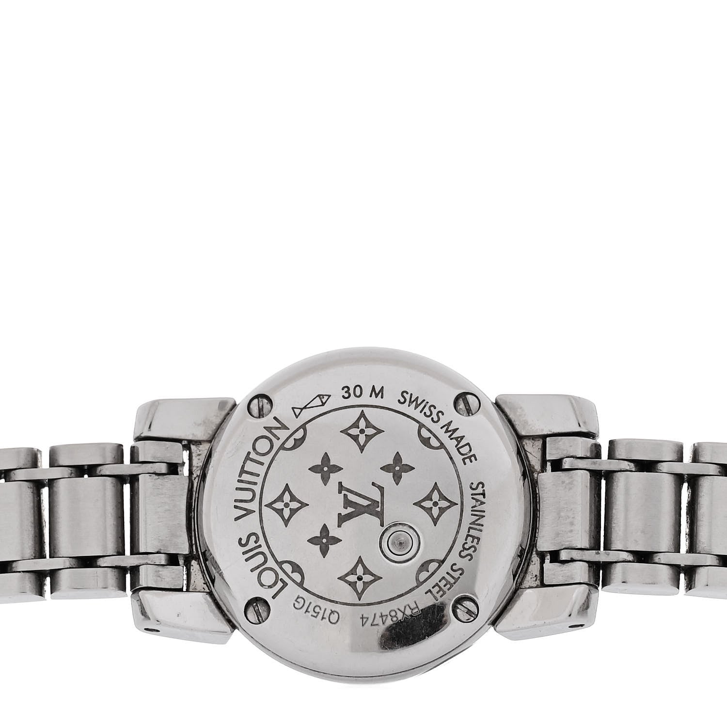Louis Vuitton Stainless Steel Diamond Bezel 18mm Tambour Bijou Petale Quartz Watch Black 4 of 4