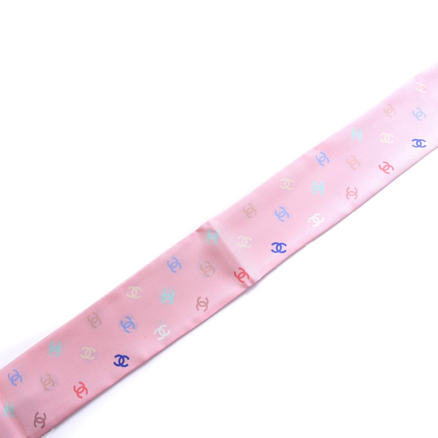 Chanel Silk Heart CC Slim Bandeau Scarf Pink 3 of 4