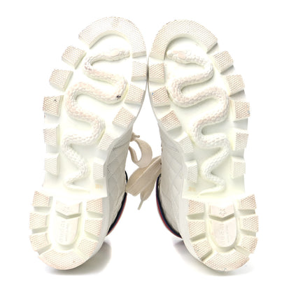 Gucci Calfskin Quilted Sylvie Web Lace Up Combat Ankle Boots 39.5 White 4 of 5