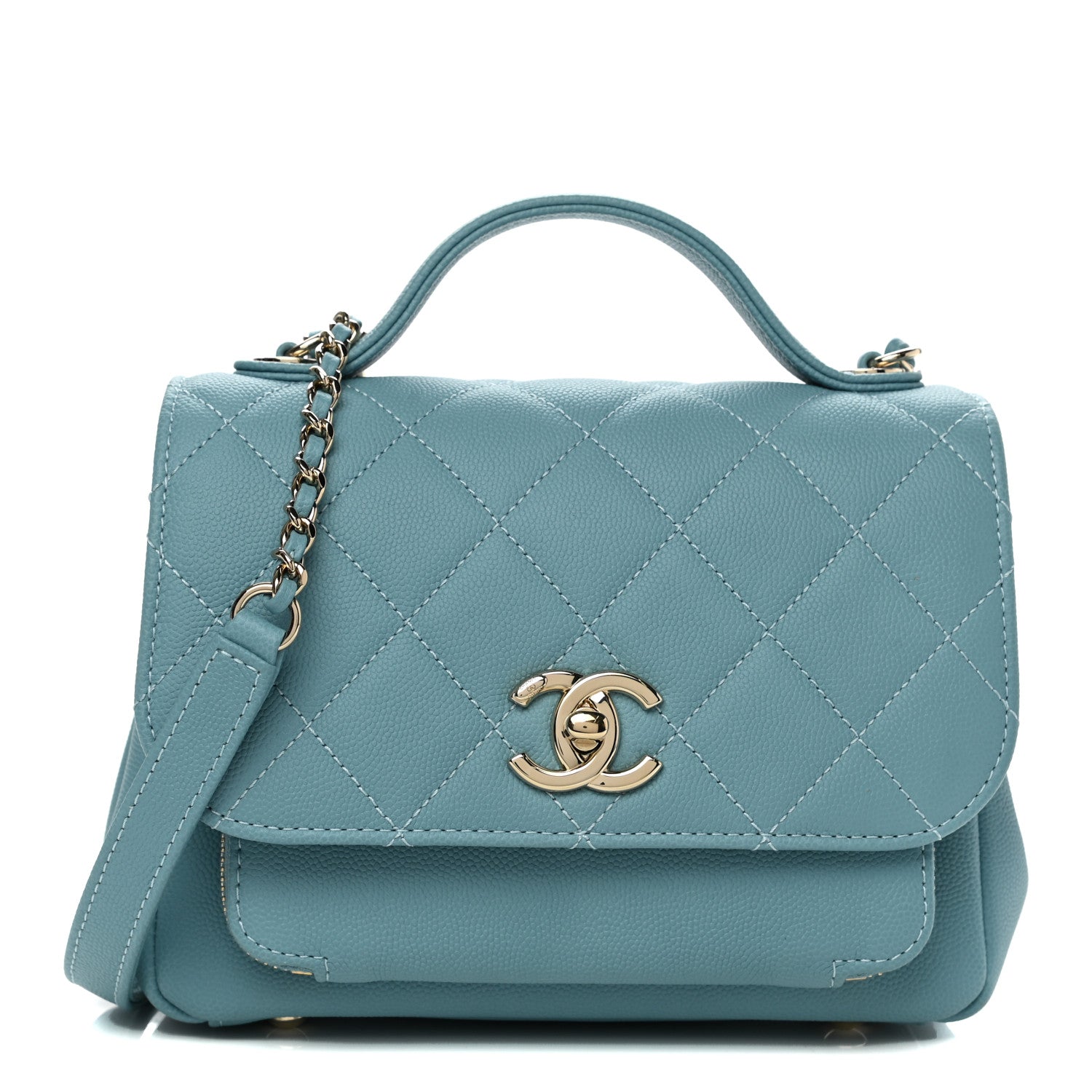 Chanel Caviar Quilted Small Business Affinity Flap Light Blue 1 of 9