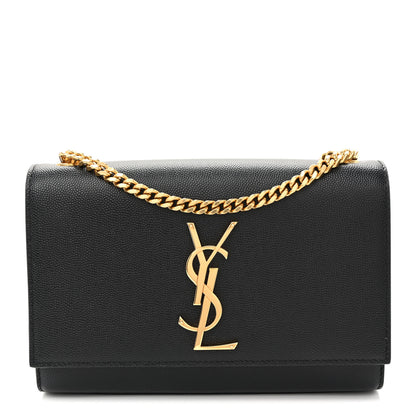 Saint Laurent Grain De Poudre Small Monogram Kate Satchel Black 1 of 10