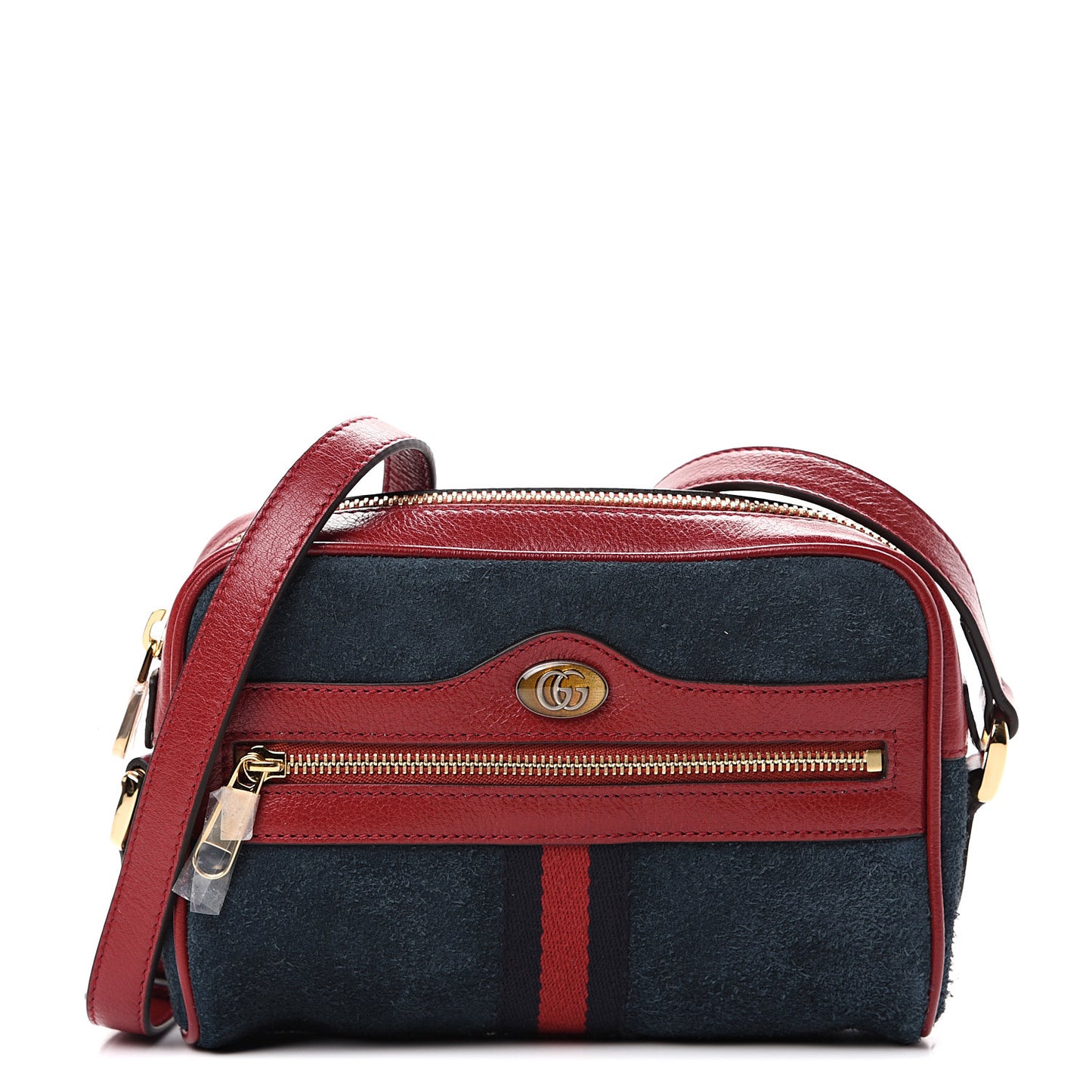 Suede Calfskin Web Mini Ophidia Shoulder Bag New Blue Romantic Cherry