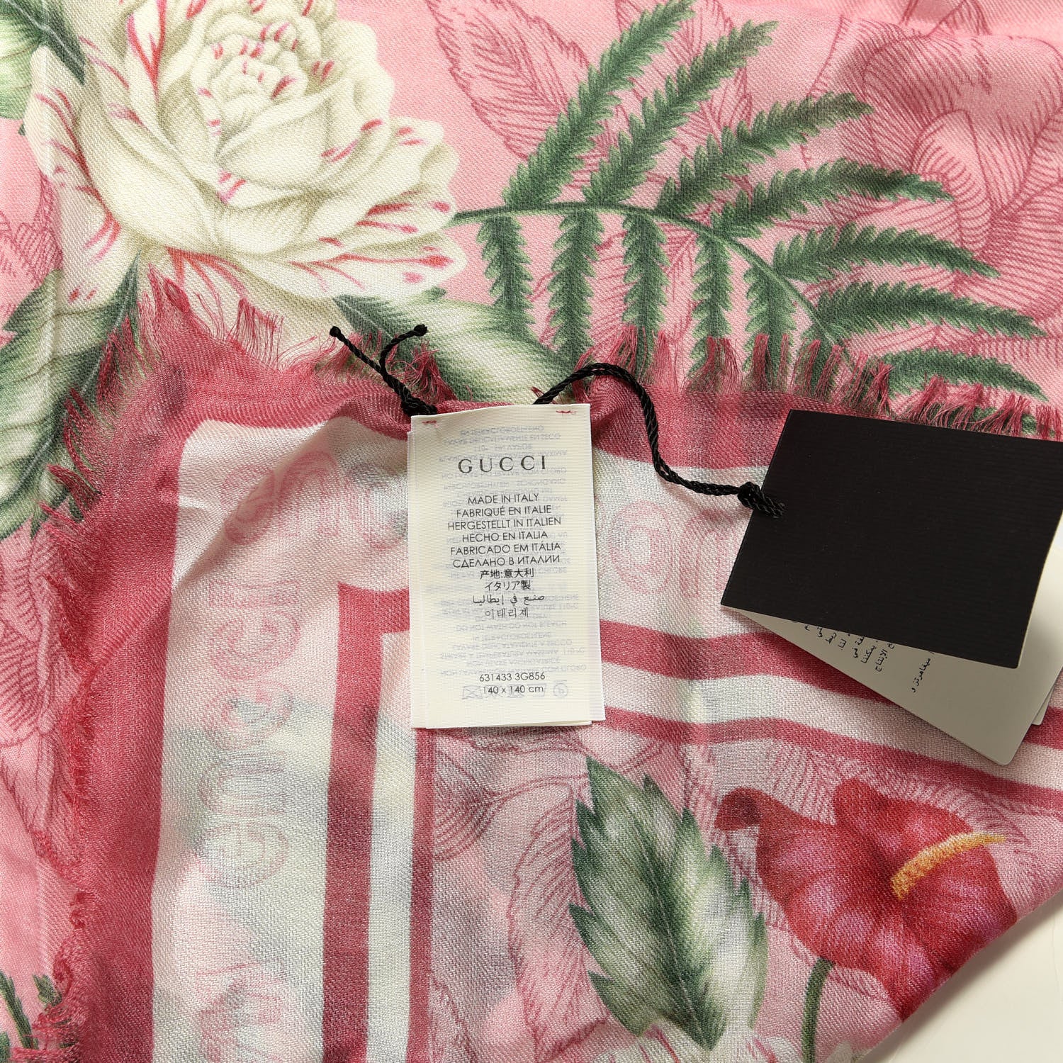 Gucci Modal Silk Big Hawaian Square Shawl Roseate 4 of 6