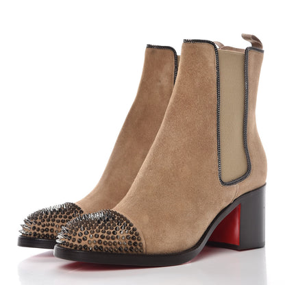 Christian Louboutin Veau Velours Otaboo 70 Chelsea Boots 38.5 Camel 2 of 9