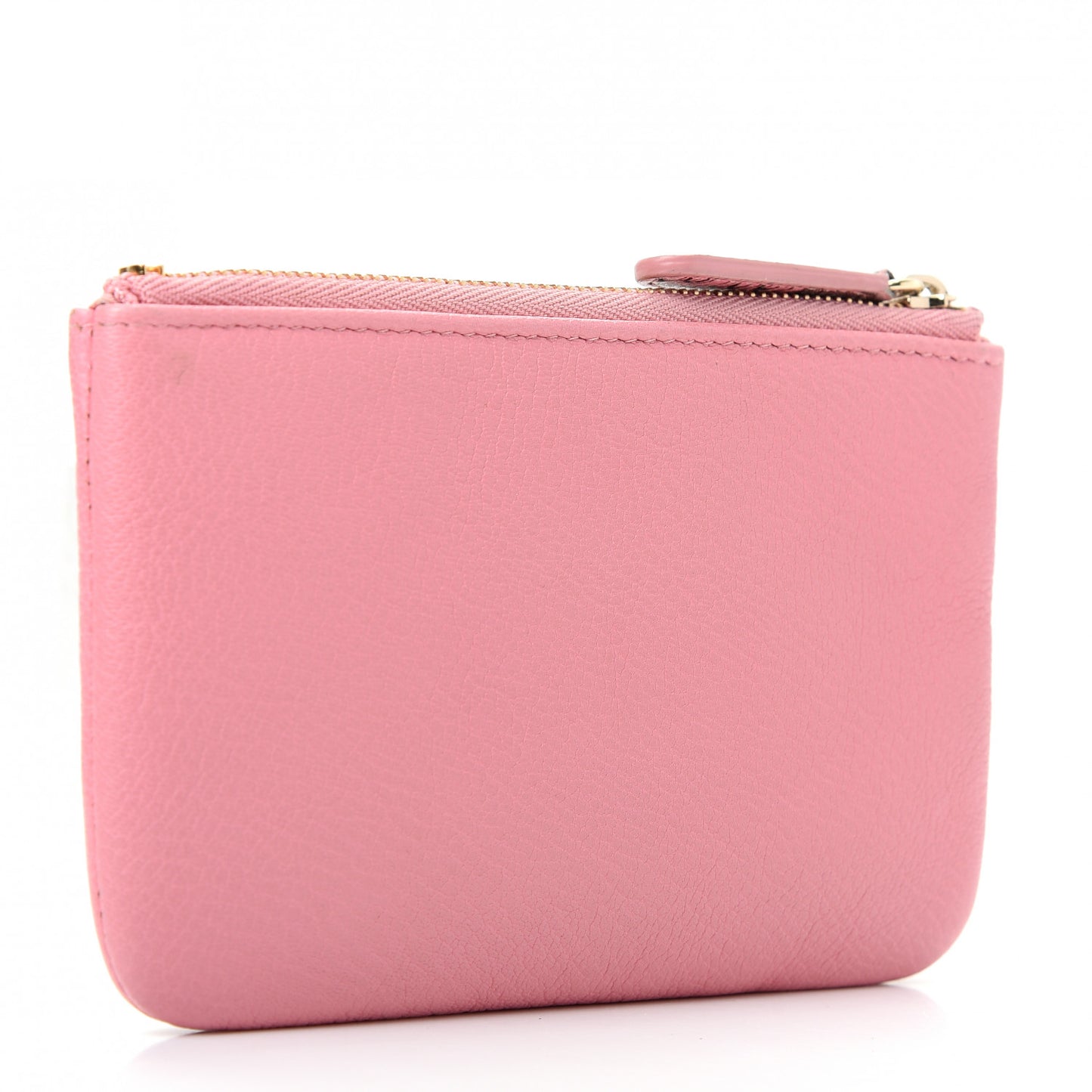 Goatskin Small CC Clover Cosmetic Case Pink