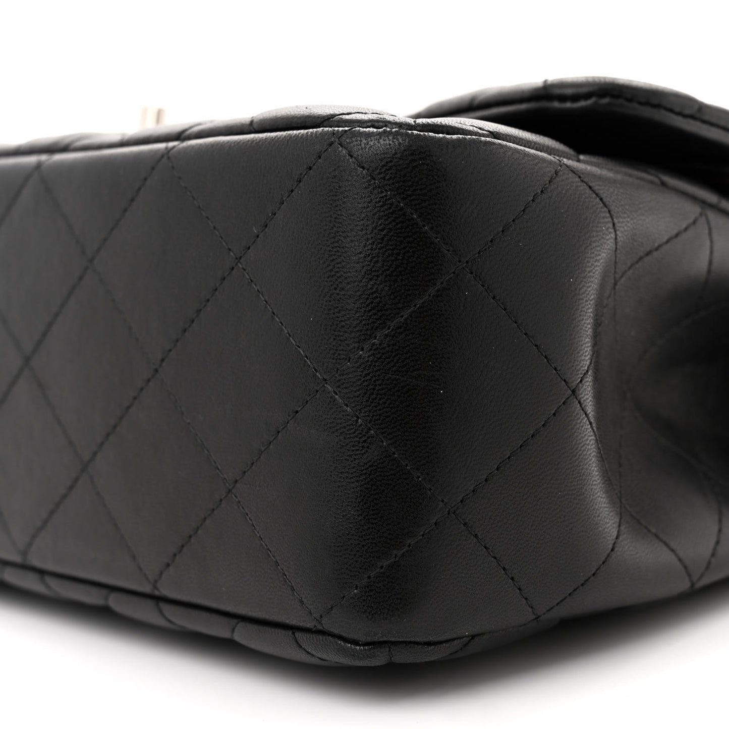 Lambskin Quilted Jumbo Double Flap Black