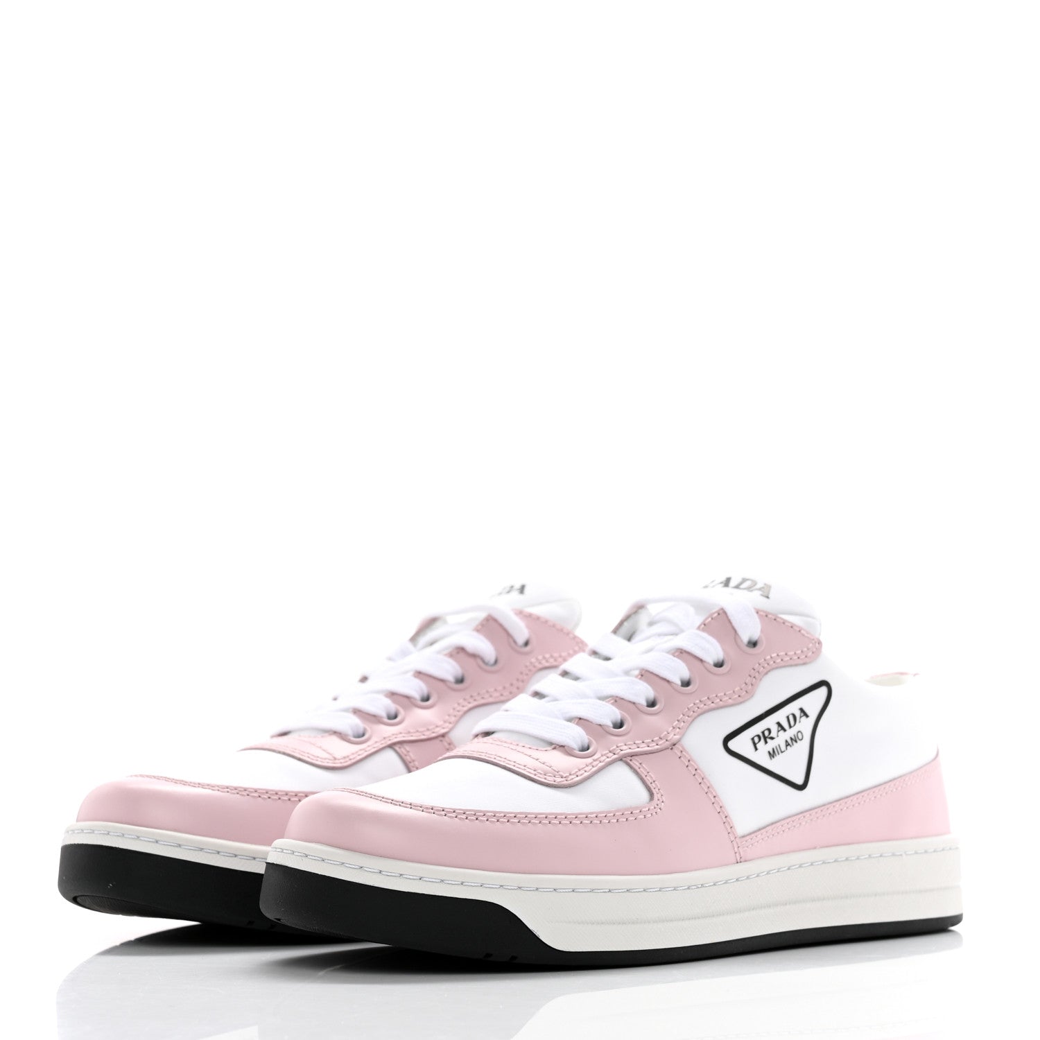 Prada Spazzolato Rois Re-Nylon Triangle Logo Womens Low Top Sneakers 37 White Alabastro 3 of 16