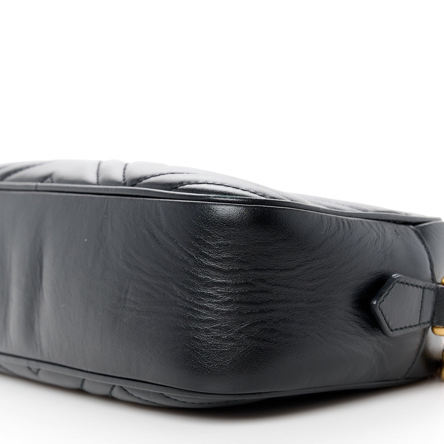 Calfskin Matelasse Small GG Marmont Chain Shoulder Bag Black