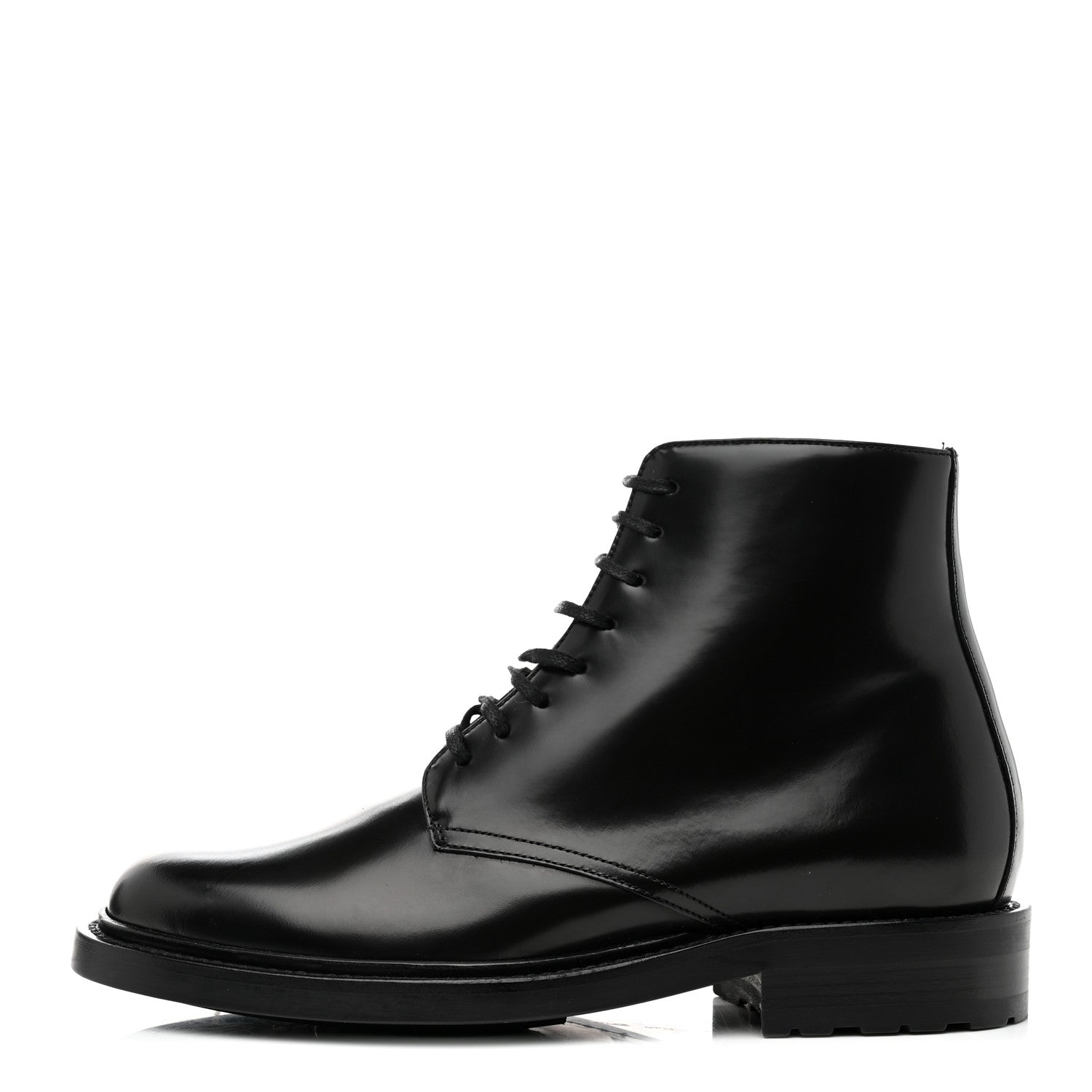 Saint Laurent Calfskin Womens Army Combat Boots 38 Black 1 of 9