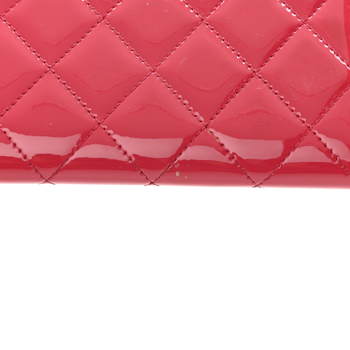 Patent Calfskin Quilted Boy Flap Wallet Pink