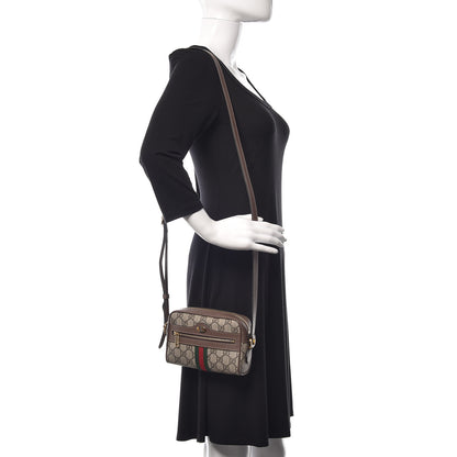 Gucci GG Supreme Monogram Web Mini Ophidia Shoulder Bag Brown 2 of 12