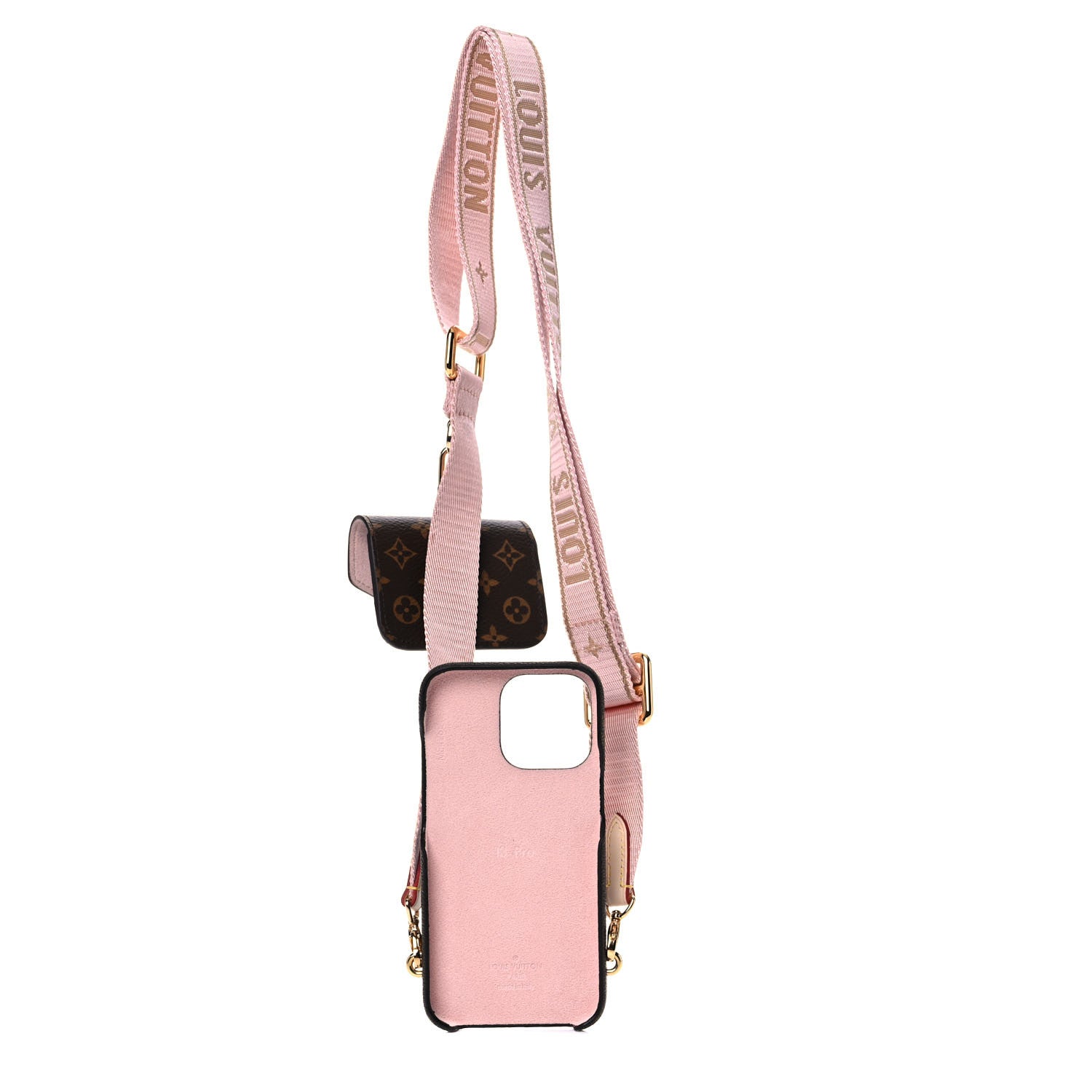 Louis Vuitton Monogram Bumper On Strap iPhone 13 Shoulder Strap Creme Pink 2 of 8