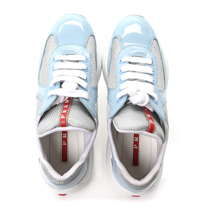 Prada Patent America's Cup Patchwork Sneakers 36.5 Celeste 2 of 10