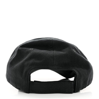 Balenciaga Cotton Logo Classic Baseball Cap 58 L Black White 6 of 8