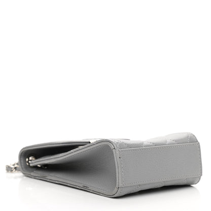 Chanel Grained Calfskin Quilted CC Box Clutch With Chain Grey 4 of 12