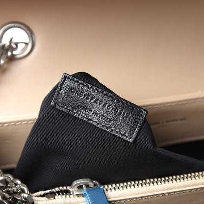 Saint Laurent Calfskin Y Quilted Monogram Medium Loulou Chain Satchel Nude Powder 7 of 11