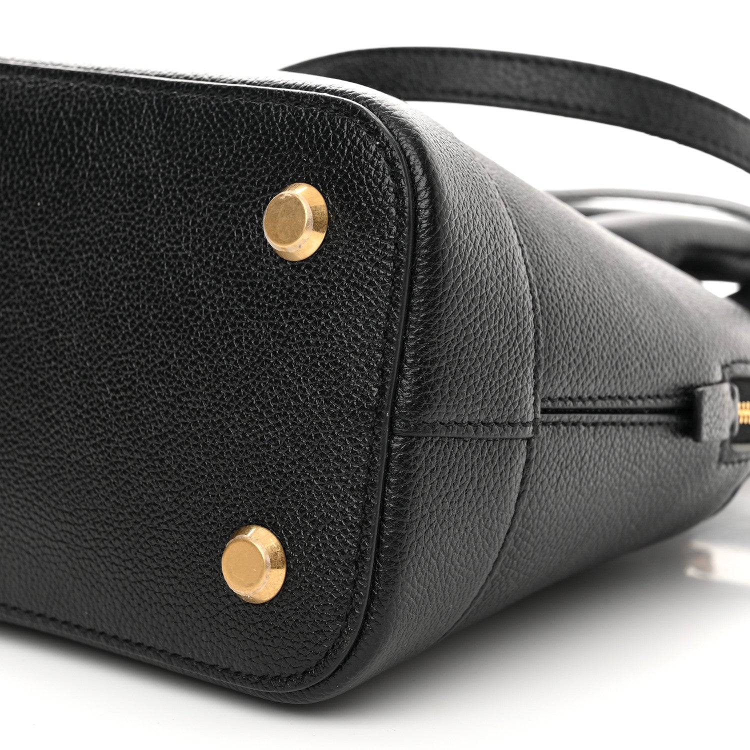 Balenciaga Grained Calfskin Logo S Ville Top Handle Bag Black White 10 of 11