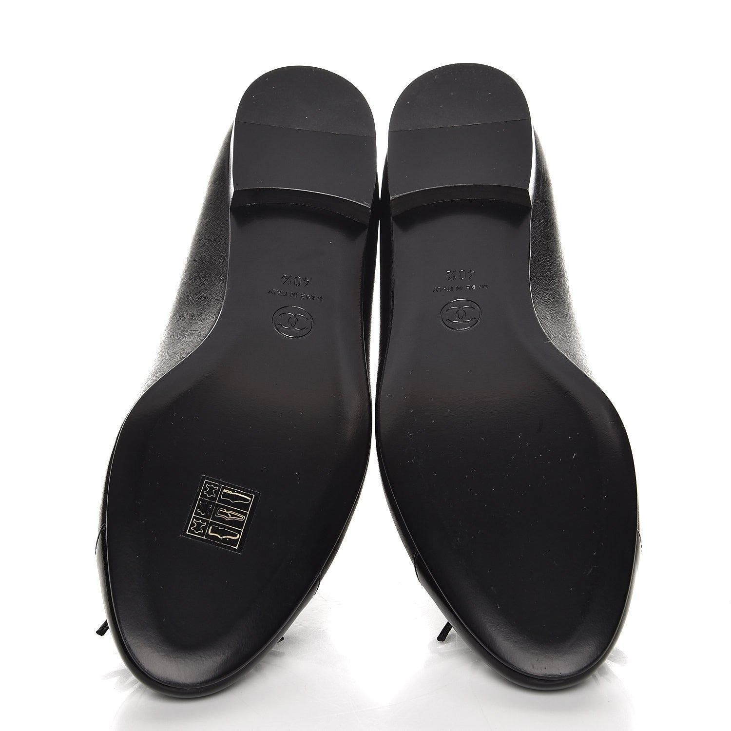 Chanel Lambskin Patent Cap Toe Ballerina Flats 40.5 Black 5 of 9
