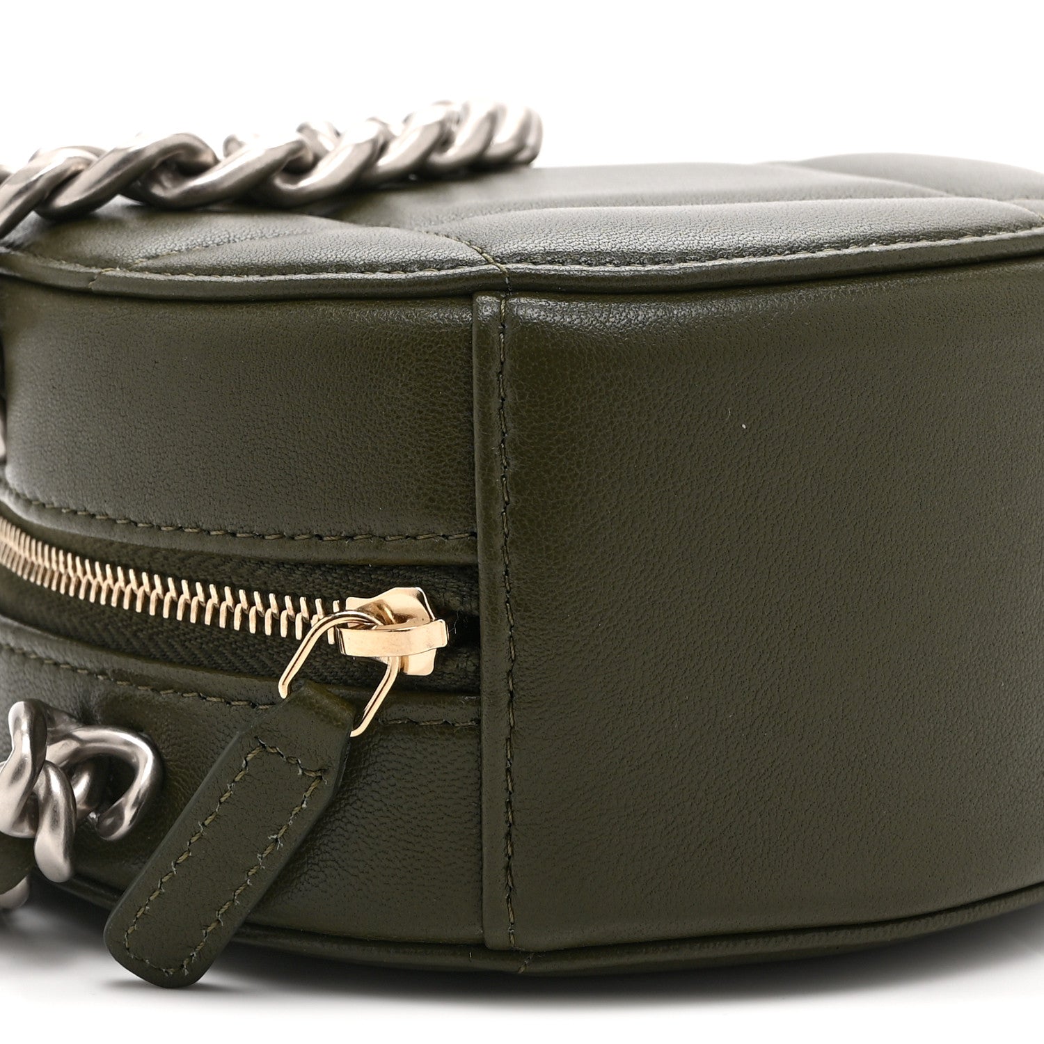Chanel Lambskin Quilted Chanel 19 Round Clutch With Chain Green 9 of 10