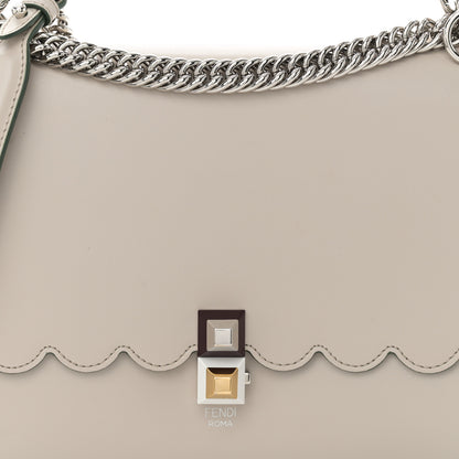 Fendi Vitello Liberty Scalloped Studded Kan I Shoulder Bag Grigio Polvere 9 of 11