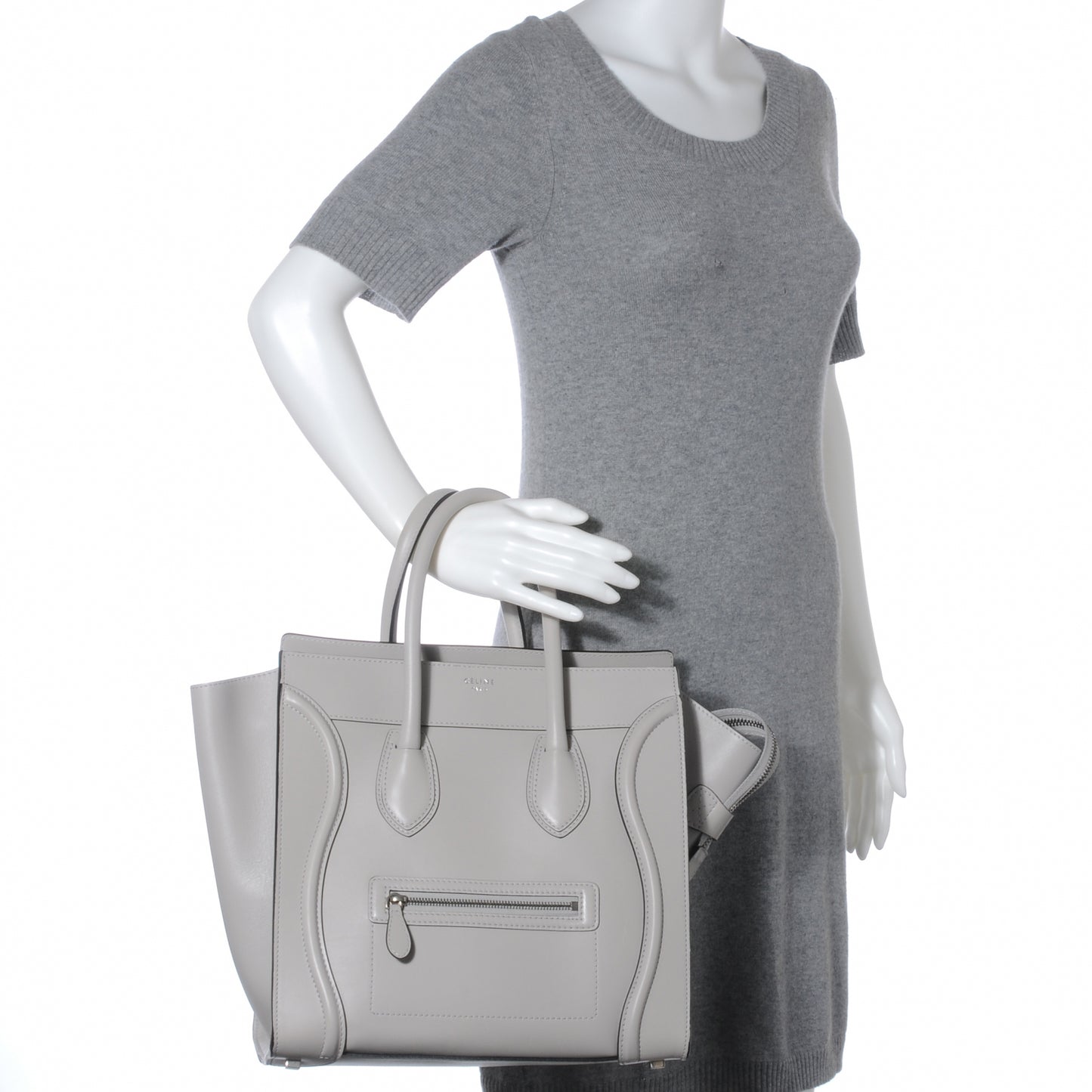 Palmelato Leather Mini Luggage Bag Light Grey