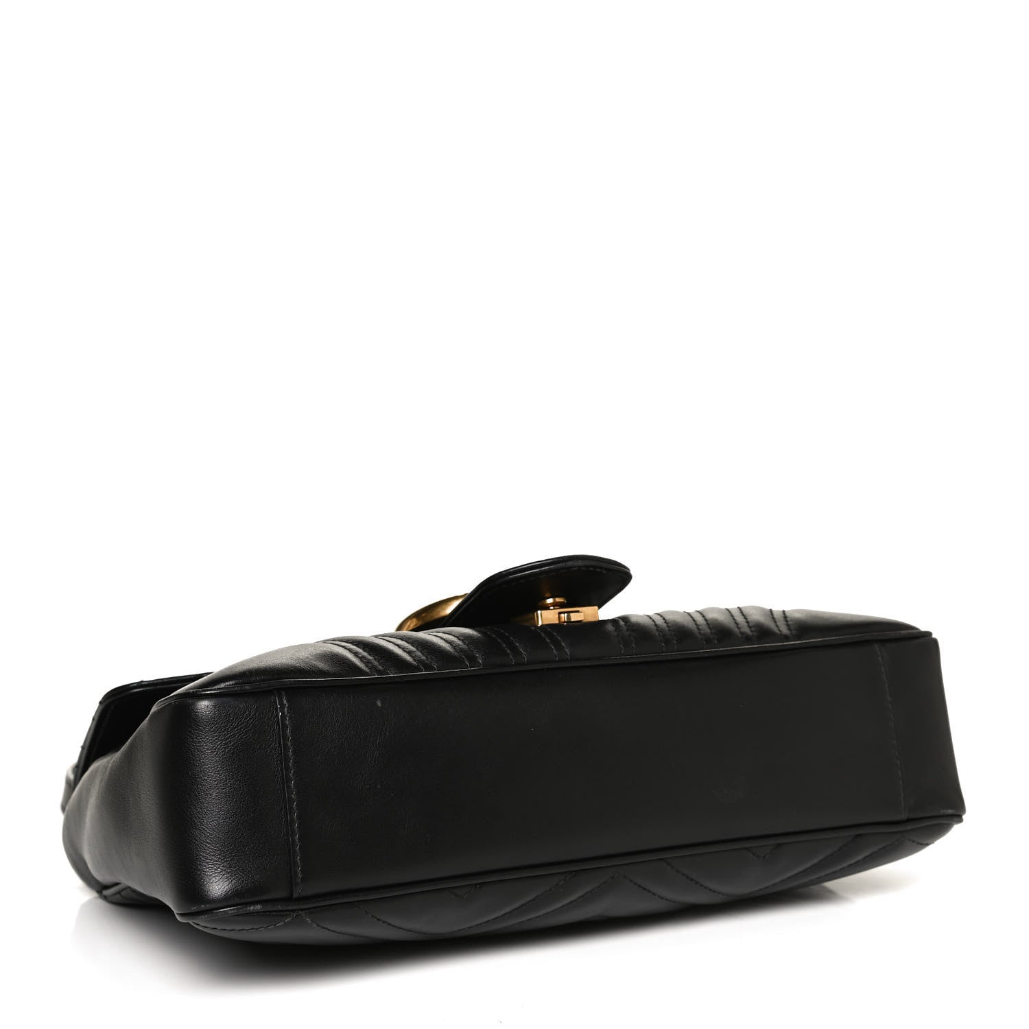 Gucci Calfskin Matelasse Medium GG Marmont Shoulder Bag Black 4 of 12