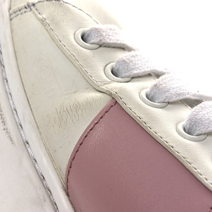 Prada Vitello Soft Logo 45mm Platform Sneakers 35.5 White Pink 15 of 15