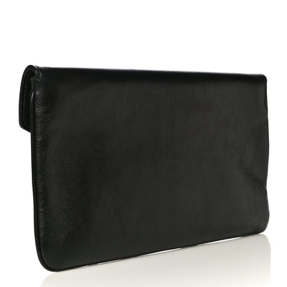 Gucci Calfskin Crystal GG Broadway Envelope Clutch Black 3 of 11