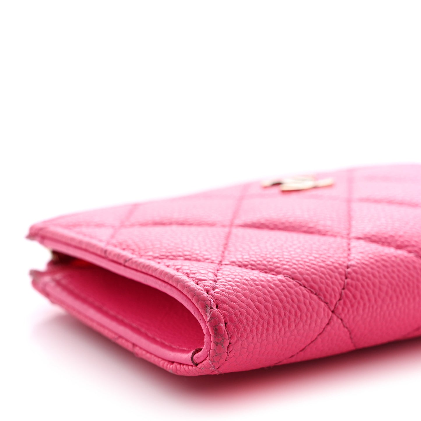 Caviar Quilted Zipped Key Holder Case Pink