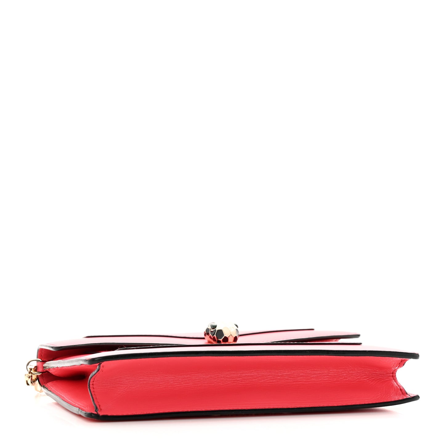 Calfskin Serpenti Forever Chain Wallet Reef Coral