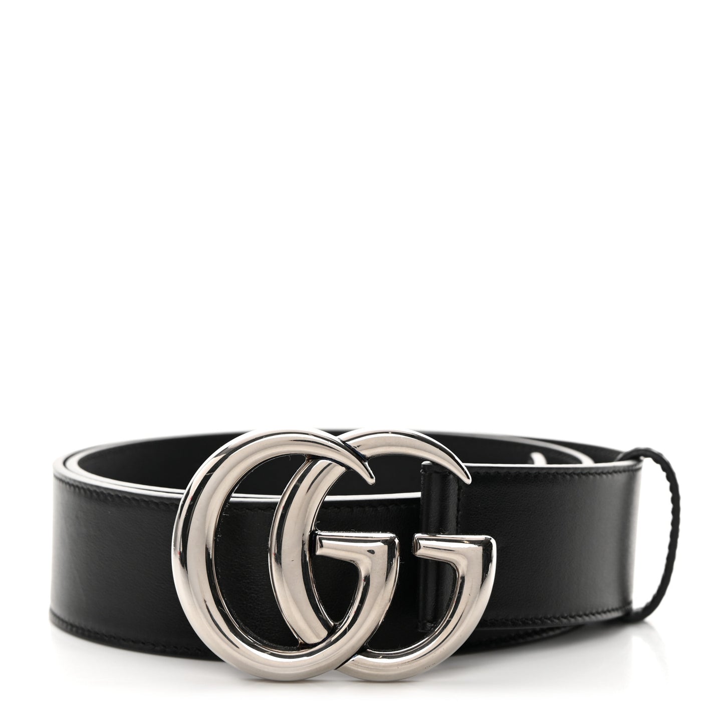 Plutone Calfskin Palladium Double G 40mm Belt 85 34 Black