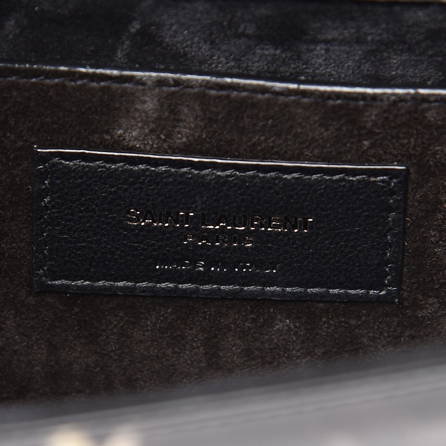 Saint Laurent Patent Small Monogram Kate Satchel Black Ivory Gold 6 of 11