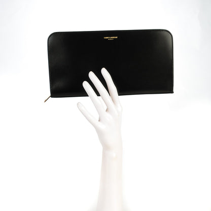 Saint Laurent Calfskin Classic Zip Around Wallet Black 2 of 7