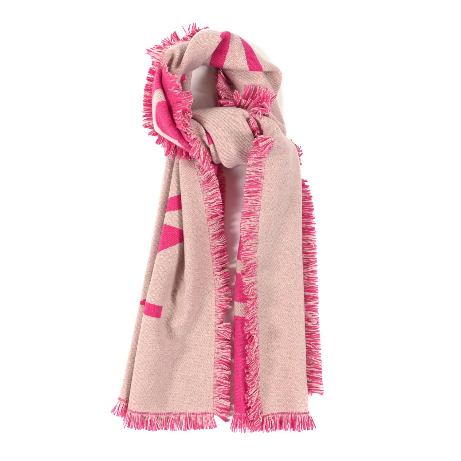 Louis Vuitton Wool Cashmere Echarpes Team Scarf Pink 1 of 3